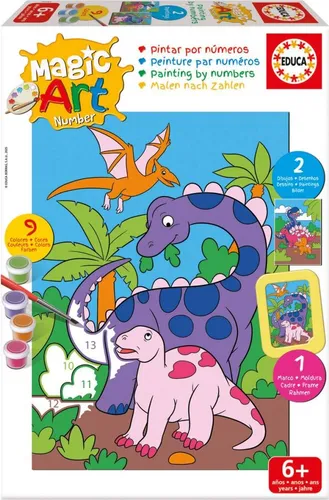Educa Magie Kunst Zahl Dinosaurier Mehrfarbig Mehrfarbig One Size