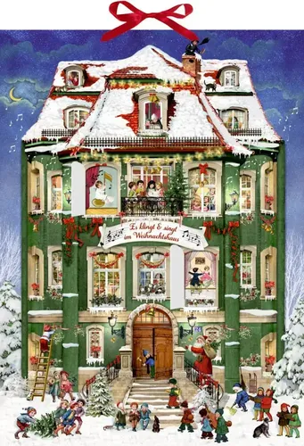 Es klingt singt im Weihnachtshaus - Wand-Adventskalender mit 24 Weihnachtslieder-Sounds, perfekt für festliche Stimmung und Mitsingen