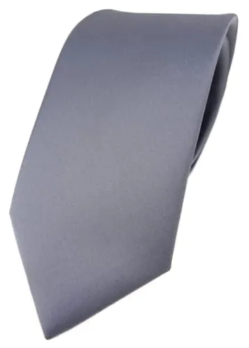 TigerTie Herren Krawatte – Klassische 7,5 cm Krawatte in silber einfarbigem Design, ideal für Geschäftstermine, festliche Anlässe und die Freizeit