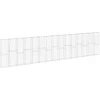 vidaXL Gabionenwand mit Abdeckung aus verzinktem Stahl 900x30x200 cm - Metallzaun für langlebige Stützmauern, wetterbeständig und stabil, ideal für Landschaftsgestaltung und Schutz vor Witterungseinflüssen.
