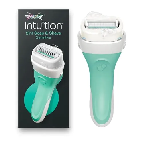 Produktbild Wilkinson Sword Intuition 2in1 Soap & Shave Sensitive Skin Damenrasierer, Rasiergriff plus 1 Ersatzklinge