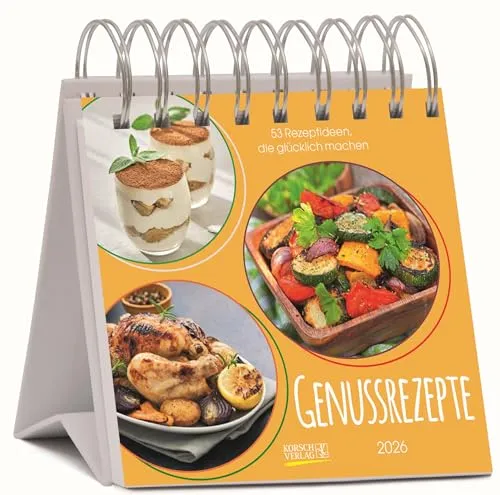 Genussrezepte 2026: Aufstellbarer Foto-Postkartenkalender