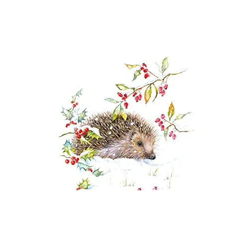 Ambiente - Weihnachten Papierservietten - Hedgehog in Winter/Igel - 33 x 33cm 20 Stück 20 Stück