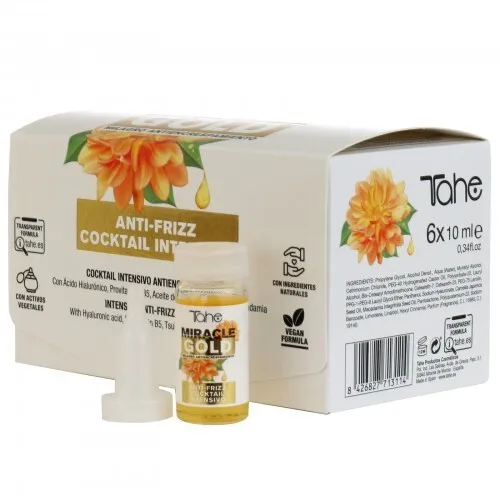 Tahe Miracle Gold Anti-Frizz Intensiv Cocktail 6 x 10 ml Vegan