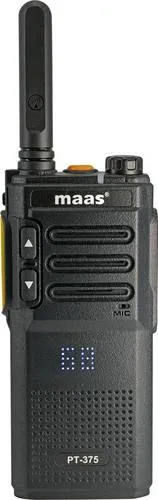 MAAS Elektronik PT-375 PMR-Handfunkgerät 1er Set - Professionelles PMR446-Funkgerät mit 56 vorprogrammierten Kanälen, ideal für vielseitige Anwendungen und anpassbar durch kostenlose Software.