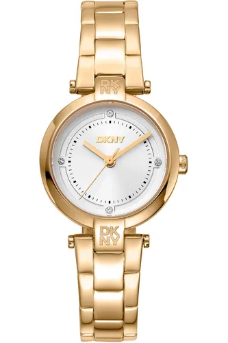 DKNY Essential Mini DK1L043M0055 Damenarmbanduhr - Elegante Damenarmbanduhr aus Edelstahl mit rundem Gehäuse (28mm), ideal für stilbewusste Frauen, die Wert auf zeitloses Design legen.