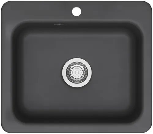 KeraDomo Spüle JUNA 57 in SCHIEFER mit Handbetätigung / Systemceram / Keramik...