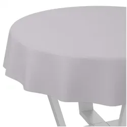ANRO Tischdecke Wachstuch abwaschbar UNI Tischwäsche (Einzelstück 1-tlg), wasserabweisend pflegeleicht Textil-Optik Grau Rund 120cm grau Rund | Ø 120 cm x 120 cm x 120 cm