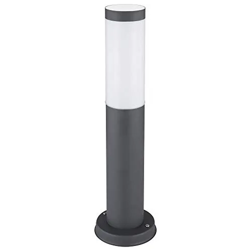 GLOBO LIGHTING Außenleuchte Stehlampe Garten Sockelleuchte Edelstahl Terrasse Stehleuchte Aussen, Edelstahl anthrazit, 1x LED 7W 630LM 2200K, DxH 7,6x45 cm