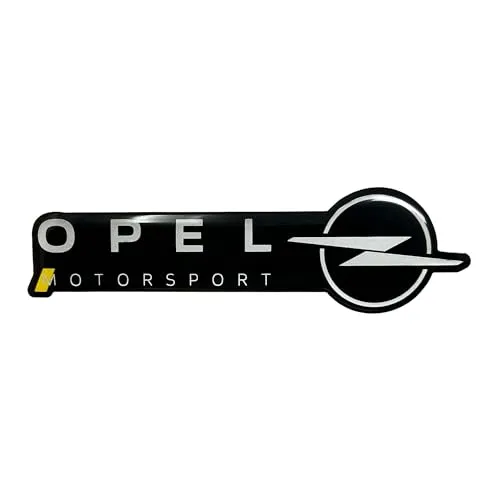 3D-Emblem, Aufkleber für Opel Motorsport, 38 x 90 mm (Schwarz)