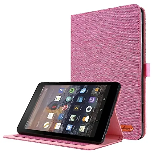 König Design Schutzhülle kompatibel mit Amazon Kindle Fire HD 10 2021 Hülle Case Tasche Klapphülle, Farbe:Rosa