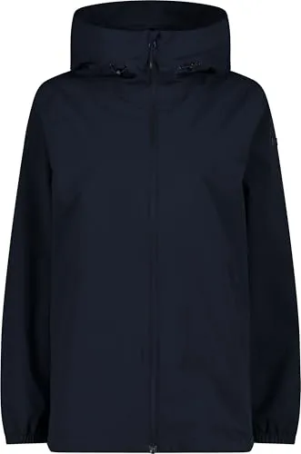 CMP Woman Jacket FIX Hood schwarz-blau (N950) 42 - Funktionsjacke für Damen, wasserdicht und winddicht mit innovativer Clima-Protect-Technologie für optimalen Wetterschutz bei Outdoor-Aktivitäten.