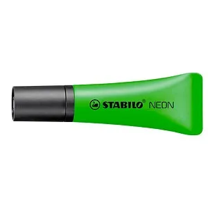 STABILO NEON Textmarker - Einzelstift in Grün, stylisches Tuben-Design mit 4 Stunden Anti-Dry-Out Technologie für längere Nutzung