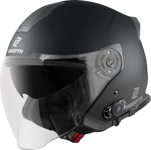 Bogotto H586 BT Solid Bluetooth Jethelm für Frauen, schwarz, Größe XS