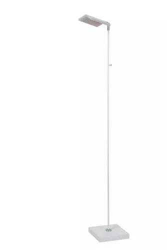 Licht-Erlebnisse Stehlampe BROA, LED fest integriert, LED mit Dimmer Metall 134 cm hoch Weiß 2700-4000 K warmweißes Licht