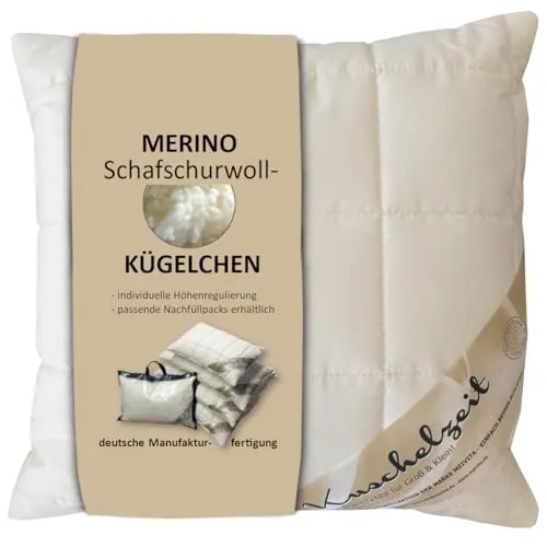 Meivita Naturhaarkissen Merino Kopfkissen in beige von Meivita
