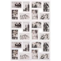 Springos® Bilderrahmen Mehrfachrahmen für 24 Fotos - Bilderrahmen für 24 Bilder, ideal für persönliche Fotocollagen. Schützt Fotos vor Verblassen und Verschmutzung, aus robustem Kunststoff für langlebige Wanddekoration.