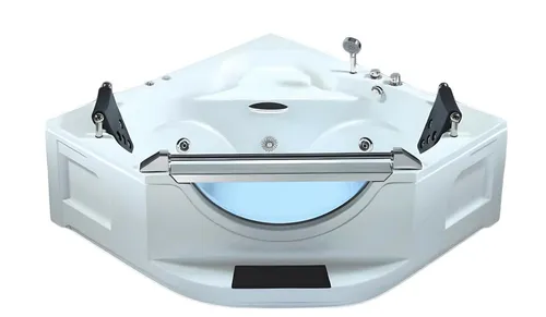 Whirlpool Hot Tub 165x165 cm mit Hydromassage - Freistehende Whirlwanne für 2 Personen in modernem Design, aus hochwertigem Acryl. Genieße entspannende Hydro-Massagen und bringe Wellness in dein Badezimmer.