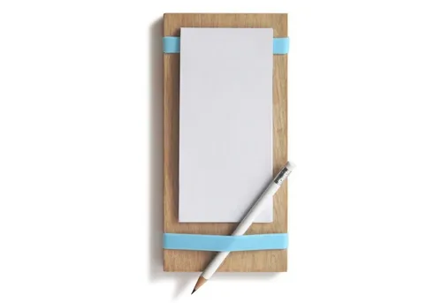 side by side Notizzettel Notizblockhalter Milch, Eier, Butter, hellblau