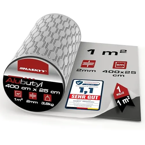 2mm 1qm Alubutyl Anti Dröhn Dämmmatte Rolle selbstklebend Auto Dämmung - KFZ Lärmschutz, Schalldämmung und Schallschutz