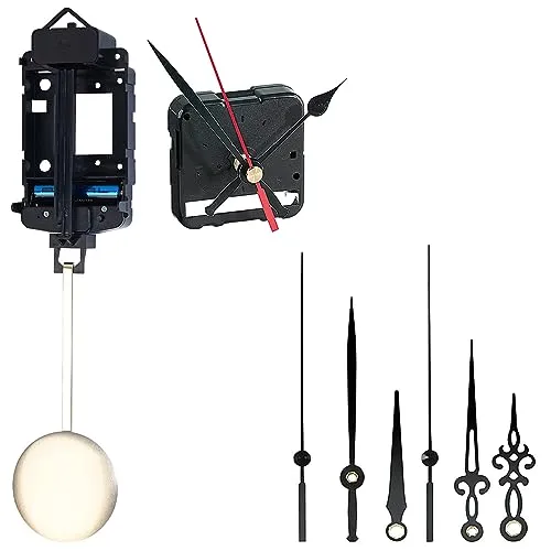 St. Leonhard Uhrwerk mit Zeiger: Flüsterleises, schleichendes Uhrwerk mit 3 Zeigersets und Pendel-Modul (Lautloses Wanduhr, Wanduhr Austauschen, Reparaturset)