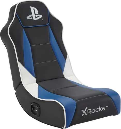 X Rocker Gaming-Stuhl Playstation Geist 2.0 - Audio Floor Rocker in Blau/Schwarz, teilmontiert und perfekt für intensives Gaming-Erlebnis