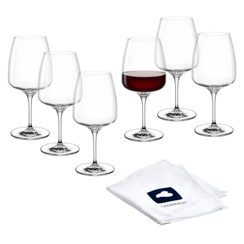 LEONARDO HOME Rotweingläser CESTI (6er Set) - Spülmaschinenfeste Rotwein-Gläser mit trendigem Design und außergewöhnlicher Stoßfestigkeit, ideal für den Alltag. Genießen Sie italienischen Charme bei jedem Schluck!