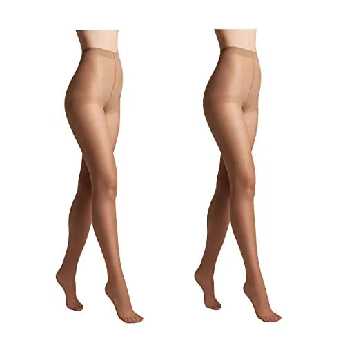 Conte elegant 2er-Pack langlebige Damenstrumpfhose Halbmatt - SOLO 40 DEN - Damen Feinstrumpfhose Strumpfhose mit markiertem Höschenteil - Einfarbig Farbe Bronz Größe 5