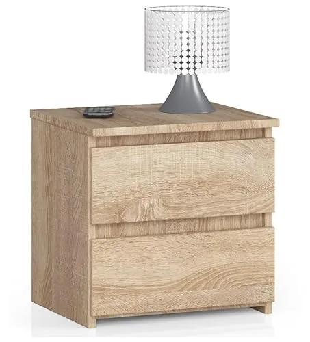 AKORD Kommode Set 2 Schubladen - Elegant und vielseitig für Ihr Schlafzimmer - Nachttisch mit 2 Schubladen, ideal für kleine Räume. Aus robustem, pflegeleichtem Material, kratzfest und wasserabweisend. Minimalistisches Design für jeden Einrichtungsstil.