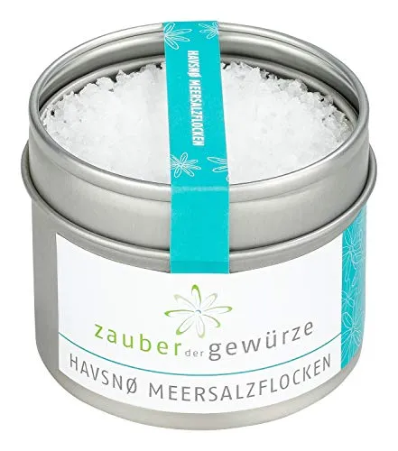 Zauber der Gewürze Havsnø Meersalzflocken aus Norwegen, ideal zum Grillen und zum Verfeinern von Salat, Fleisch, Fisch und Gemüse, 65 g