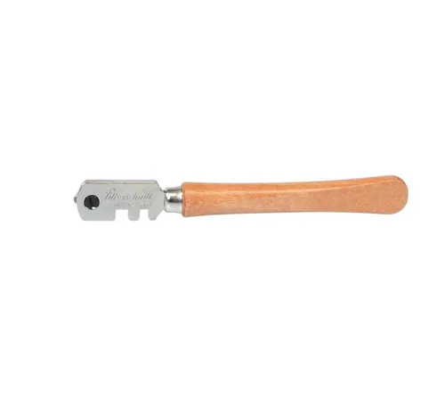 Glasschneider 6-fach Rädchen Holzgriff für 3–10 mm Glas gerade Schnitte