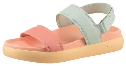 TAMARIS Riemchensandale für Damen, Gr. 39, mint kombiniert - Wanderschuhe, vegane Riemchensandale aus Lederimitat mit 4 cm Plateauhöhe, ideal für den Sommer, bequem mit Klettverschluss und casual Stil.