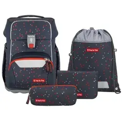 Step by Step BASIS Schulranzen-Set Anthrazit Triangles 4-tlg. - 4-teiliges Schulranzen-Set in elegantem Anthrazit mit trendigem Triangles-Design, ideal für den täglichen Schulgebrauch.