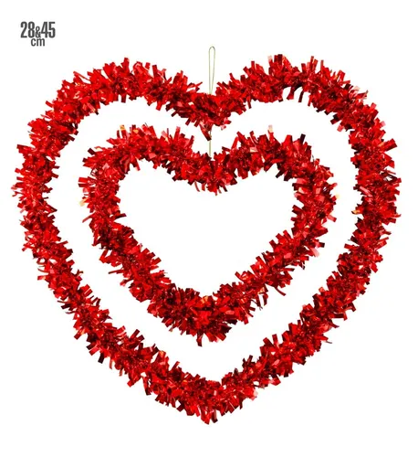Herzen aus Lametta 28cm und 45cm Valentinstag Deko Dekoherz Hochzeit 2