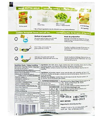 Rasoi Magic Methi Mutter Malai