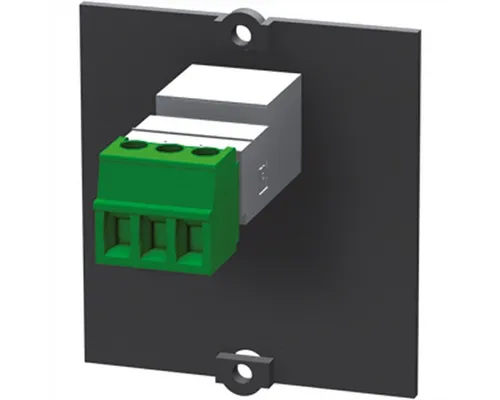 Bachmann Rahmen Miniklinke 3,5mm Stereo Stromadapter - Adapter mit 3,5mm Stereo Buchse und Schraubklemme, ideal für eine sichere Verbindung in Audioanwendungen.