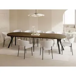 WFL Group Esstisch, Alteiche, Rund, 100x76 cm – Ausziehbar für bis zu 16 Personen - Modernes Design trifft Funktionalität: Ausziehbarer Esstisch aus Alteiche, ideal für Dinnerpartys und Familientreffen. Hergestellt in der EU aus nachhaltigen Materialien.