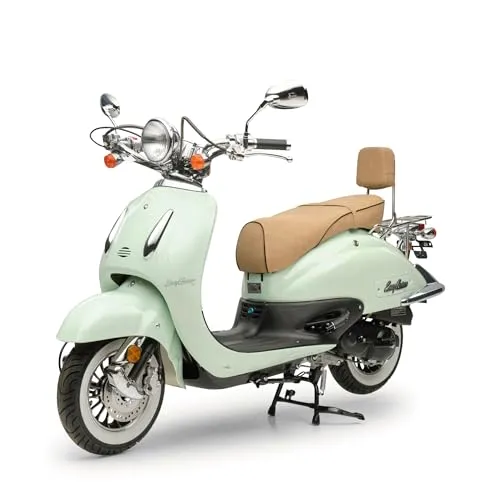 Motorroller Retro Roller EasyCruiser Eco Mint 50ccm - Retro Design mit USB-Anschluss, komfortable Sitzbank und leistungsstarker 3 PS Motor für sichere Fahrten