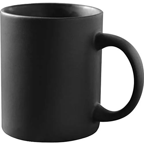 Smilatte 325 ml mattschwarze Porzellan-Kaffeetasse, klassische Keramiktasse mit Hanlde für Latte Cappuccino Tee, mattschwarz