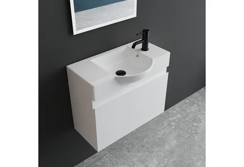 Alpenberger Badmöbel Set 55 cm | Waschbecken mit Unterschrank - Unterschränke fürs Bad, stilvolles Set mit Softclose-Funktion und hochwertiger Keramik, ideal für kleine Bäder und Gäste-WCs.