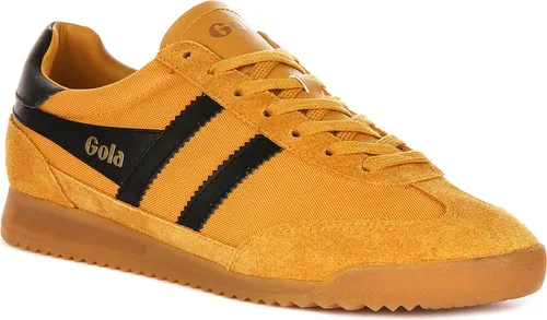 Gola Sneaker Tornado 2025 - Sonnengelb/Schwarz Herren Größe 43 (10) - Retro-Sneaker aus Nylon mit rutschfester, beweglicher Sohle und stylischem Gola-Wingflash-Branding für einen coolen Old-School-Look.