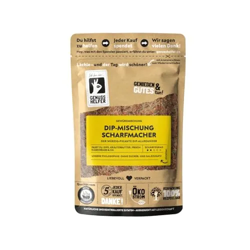 Bremer Gewürzhandel Dip-Mischung Scharfmacher, 10 x 100g - Entdecken Sie die pikante Scharfmacher Dip-Mischung für kreative Dips! Einfach mit Frischkäse oder Joghurt anrühren und genießen. 100% natürliche Zutaten sorgen für ein einzigartiges Geschmackserlebnis!