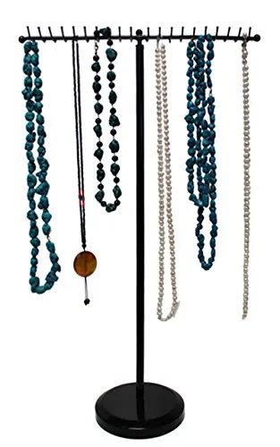 Yudu Schmuckständer Kettenhalter extra hoch - Schmuckständer für lange Ketten mit 40 Haken, stabil und handgearbeitet – ideal für die stilvolle Präsentation von Schmuck.