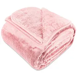 Wohndecke Cashmere-Feeling Kuscheldecke super weich & flauschig – Fleecedecke, Gräfenstayn, dicke & warme Sofadecke, Wohndecke & Tagesdecke - Überwurf Sofa, Couch rosa 180 cm x 220 cm