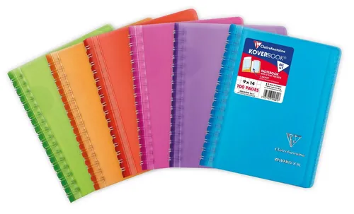 Clairefontaine Koverbook 10er Set - Notizbücher mit Doppelspirale - Blöcke & Formulare: 10 Notizbücher in kariertem Design, 9x14 cm, 50 Blatt pro Buch - ideal für Schule und Büro.