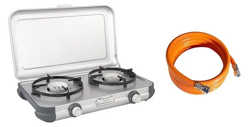 Campingaz Gaskocher 2000035520, Kitchen 2 CV, 2 flammig - Campingkocher für Gasflasche, ideal für schnelles Kochen unterwegs. Robuster 2-Flammkocher mit abnehmbaren Topfträger und ergonomischen Regelknöpfen für präzise Gaszufuhr.