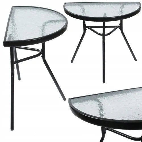 JUMI Halbrunder Gartentisch 70 x 64 x 40 cm – Kompakter Balkontisch für Terrasse und Garten