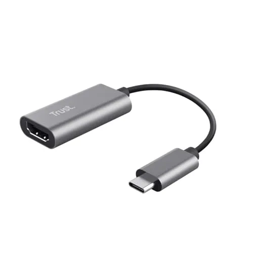 Trust Dalyx USB-C-auf-HDMI-Adapter – Ultra HD 4K Video - DVI-HDMI-Adapter für PC, MacBook und Laptop; genießen Sie brillante 4K Auflösung und Mehrkanal-Audio in einem kompakten, eleganten Design.