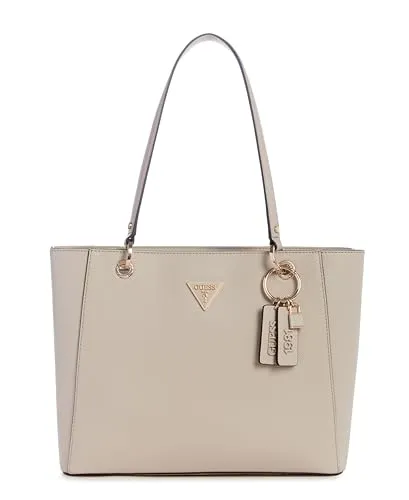 Guess Shopper Noelle – Stilvolle Damen-Tasche in Taupe - Elegante Handtasche von Guess mit durchdachter Innenaufteilung und hochwertiger Verarbeitung. Ideal für Alltag und Freizeit, schützt deine Wertsachen dank sicherem Reißverschluss. Maße: 34 cm × 26 cm × 10 cm.