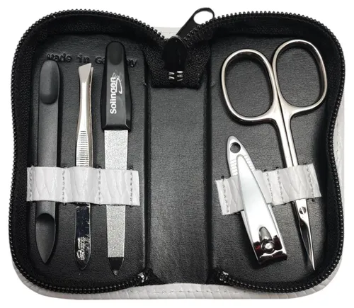 EloModa Maniküre-Etui 5-tlg Maniküre-Set aus Echtleder – Made in Germany, Solingen Instrume, 5 tlg., Made in Germany